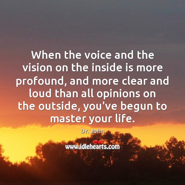When the voice and the vision on the inside is more profound, Dr. John Picture Quote
