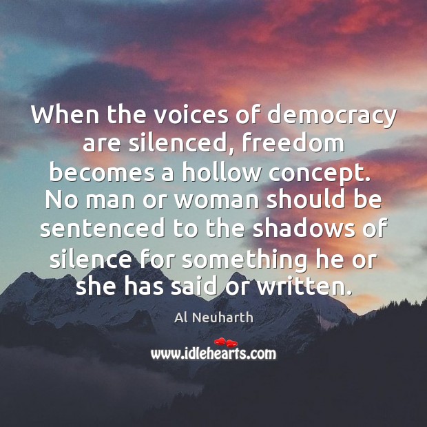 When the voices of democracy are silenced, freedom becomes a hollow concept. Image