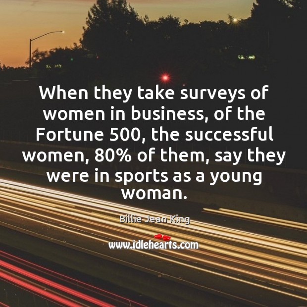 When they take surveys of women in business, of the fortune 500 Sports Quotes Image