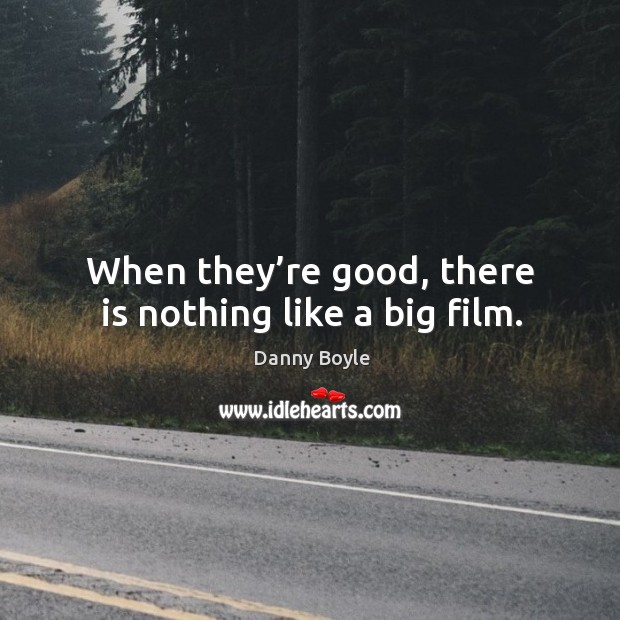 When they’re good, there is nothing like a big film. Danny Boyle Picture Quote