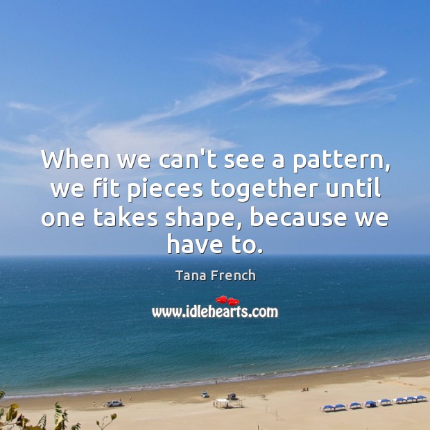 When we can’t see a pattern, we fit pieces together until one Image