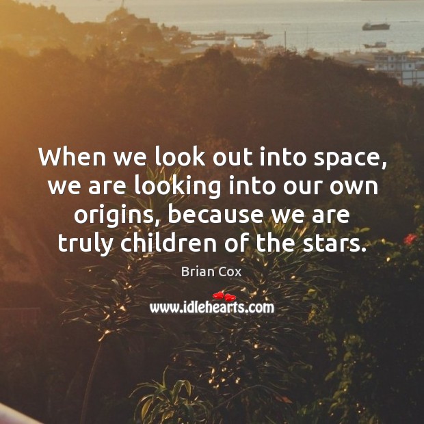 When we look out into space, we are looking into our own Brian Cox Picture Quote