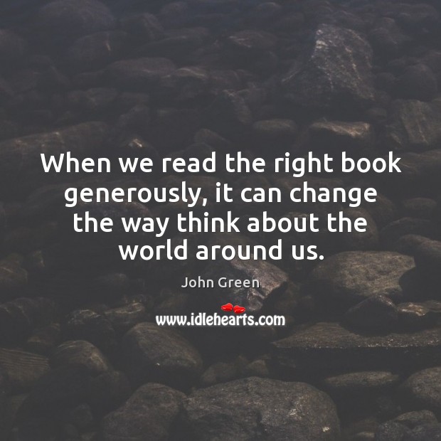 When we read the right book generously, it can change the way Image