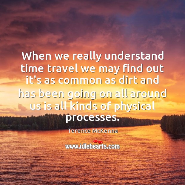 When we really understand time travel we may find out it’s as Terence McKenna Picture Quote