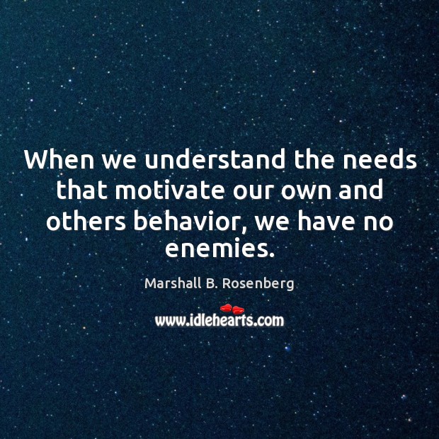 When we understand the needs that motivate our own and others behavior, Image