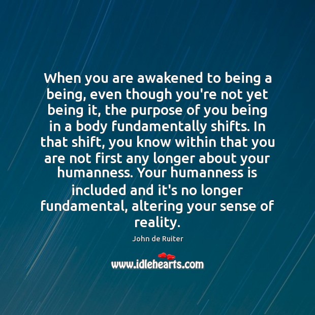 When you are awakened to being a being, even though you’re not John de Ruiter Picture Quote