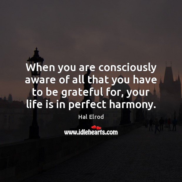 When you are consciously aware of all that you have to be Be Grateful Quotes Image