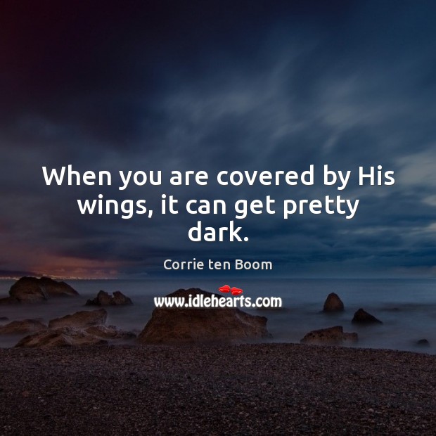 When you are covered by His wings, it can get pretty dark. Image