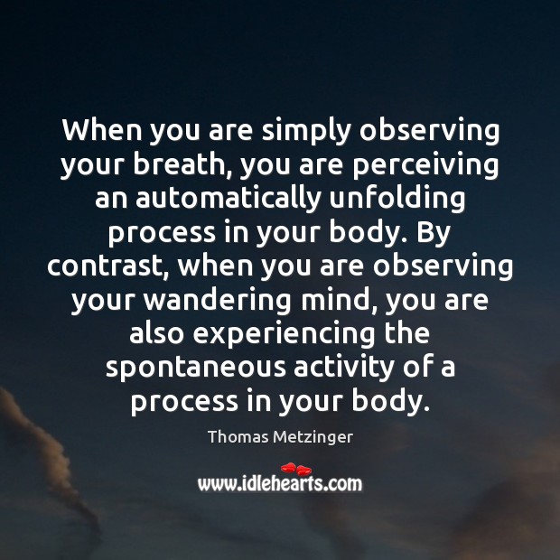 When you are simply observing your breath, you are perceiving an automatically Image