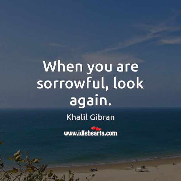When you are sorrowful, look again. Image