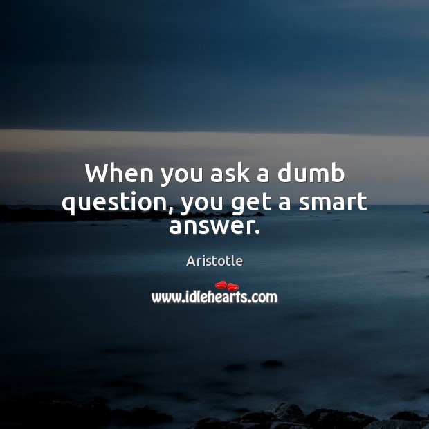 When you ask a dumb question, you get a smart answer. Image