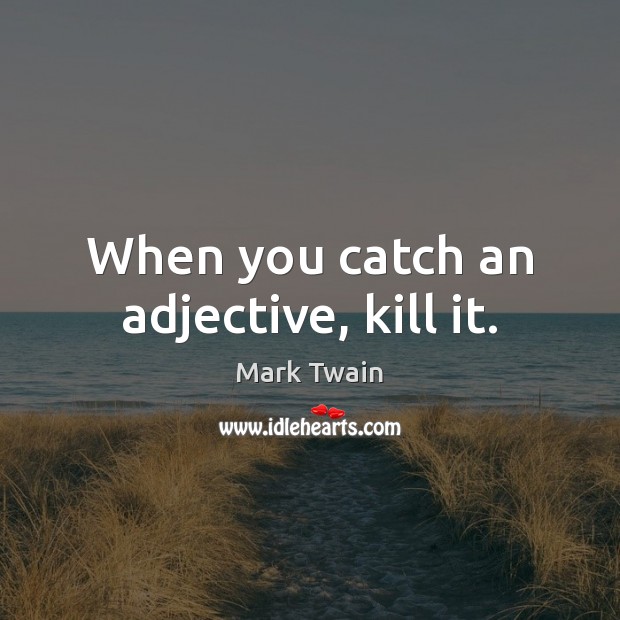 When you catch an adjective, kill it. 