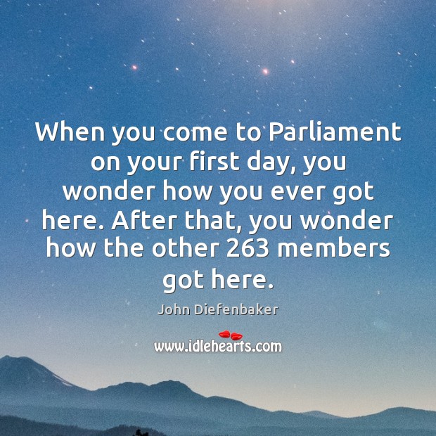 When you come to Parliament on your first day, you wonder how Image