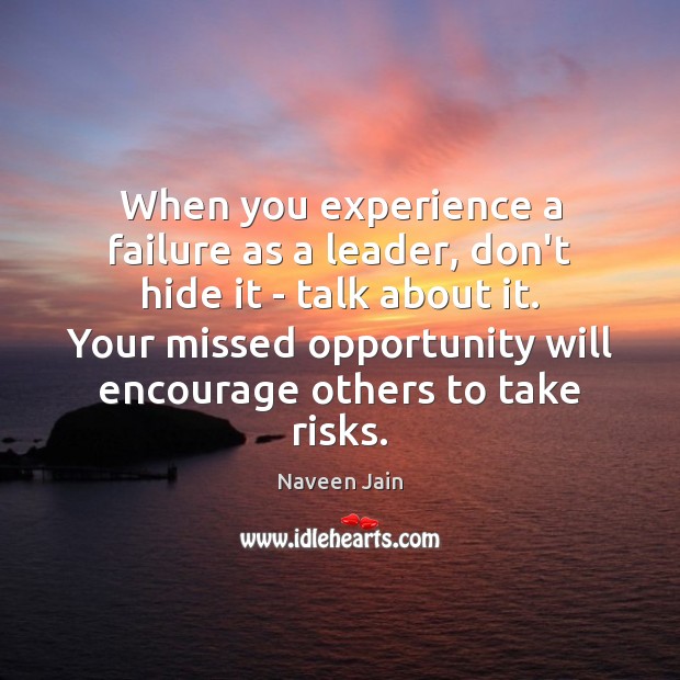 When you experience a failure as a leader, don’t hide it – Image