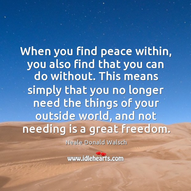 When you find peace within, you also find that you can do Image