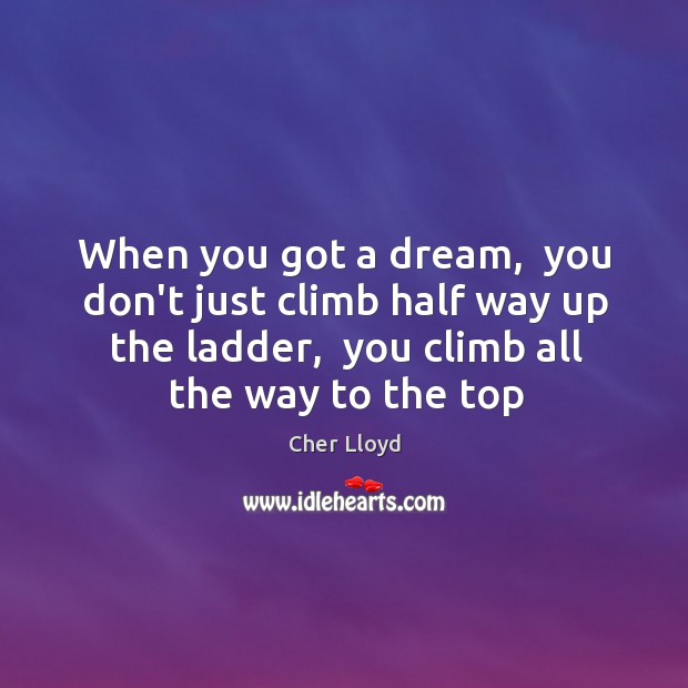 When you got a dream,  you don’t just climb half way up Image