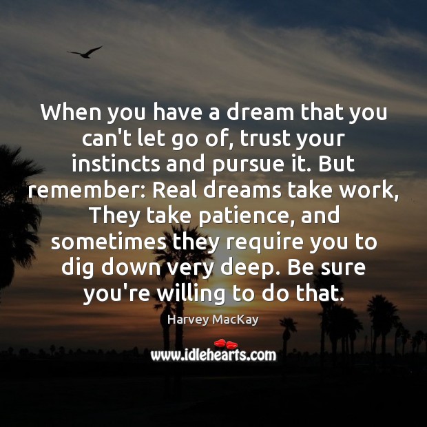 When you have a dream that you can’t let go of, trust Harvey MacKay Picture Quote