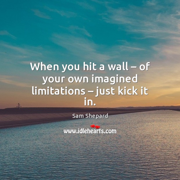 When you hit a wall – of your own imagined limitations – just kick it in. Image