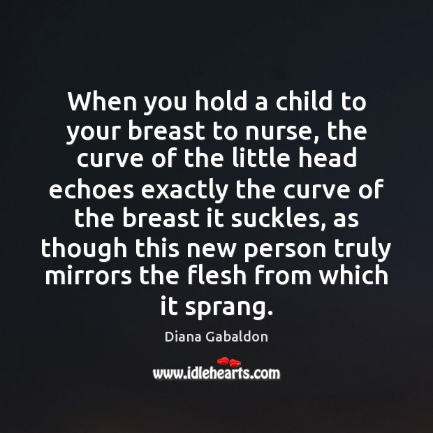 When you hold a child to your breast to nurse, the curve Image