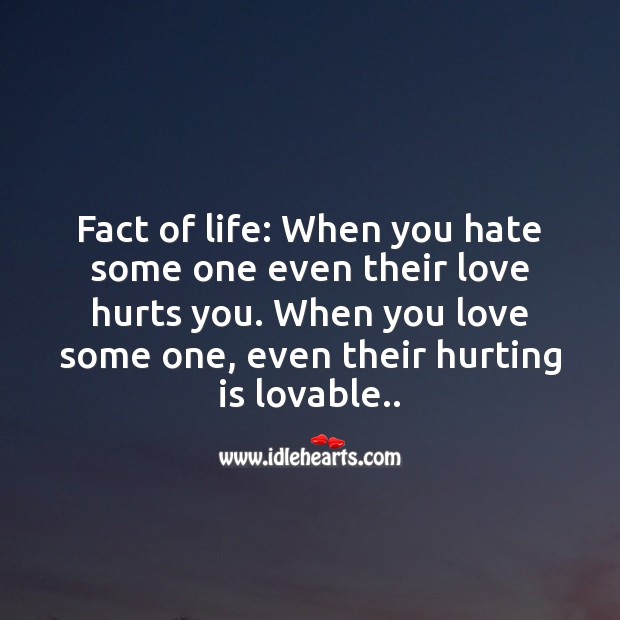When you love some one, even their hurting is lovable.. Love Hurts Quotes Image