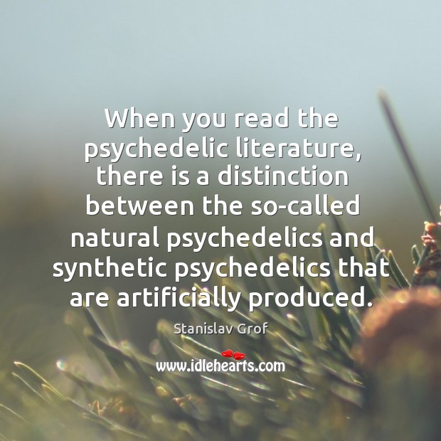 When you read the psychedelic literature, there is a distinction between the Image