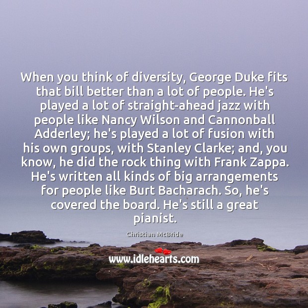 When you think of diversity, George Duke fits that bill better than Image