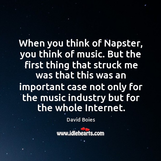 When you think of napster, you think of music. But the first thing that struck me Image