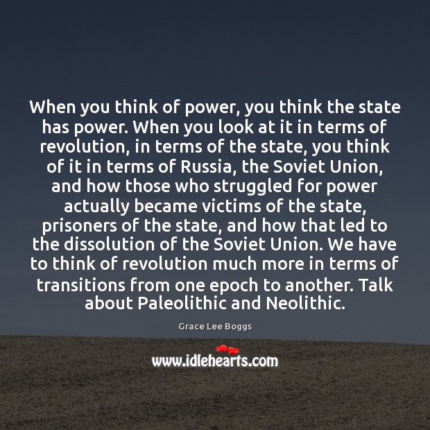 When you think of power, you think the state has power. When Image