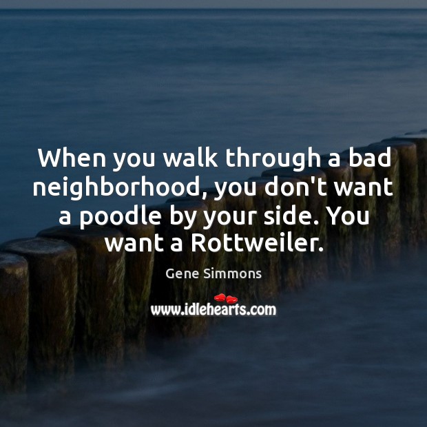When you walk through a bad neighborhood, you don’t want a poodle 