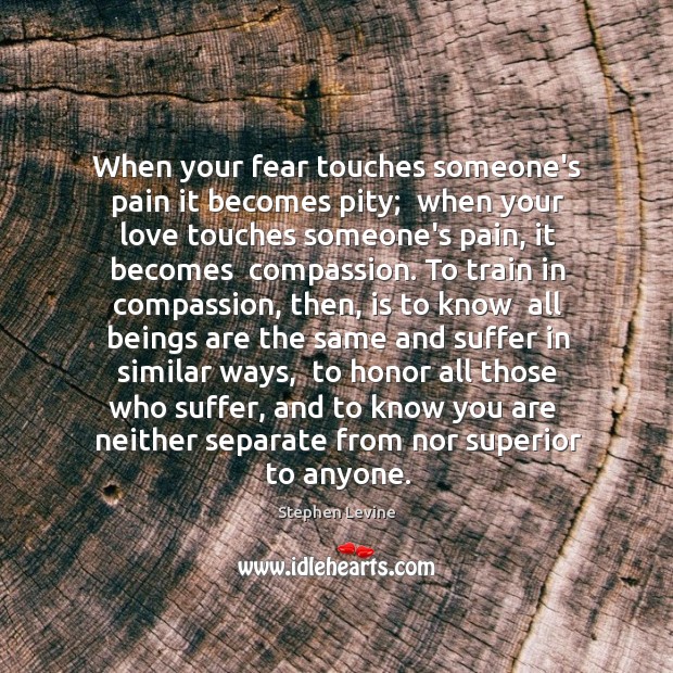 When your fear touches someone’s pain it becomes pity;  when your love Image