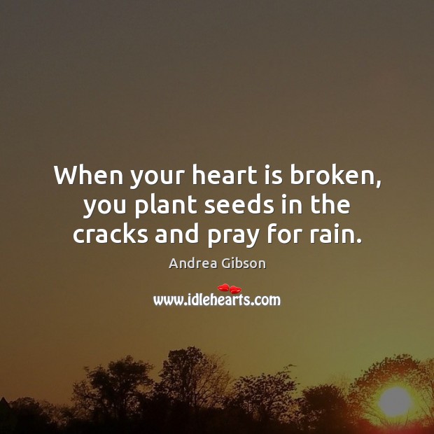 When your heart is broken, you plant seeds in the cracks and pray for rain. Image