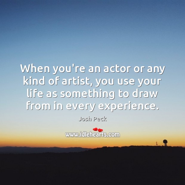 When you’re an actor or any kind of artist, you use your Image