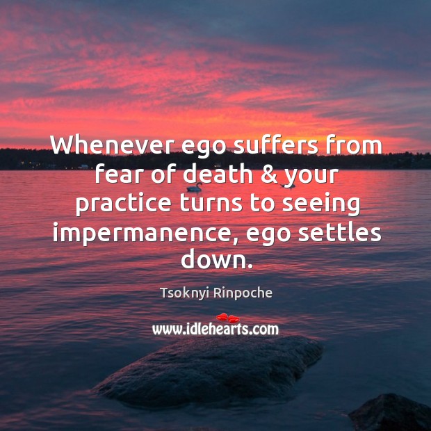 Whenever ego suffers from fear of death & your practice turns to seeing Tsoknyi Rinpoche Picture Quote