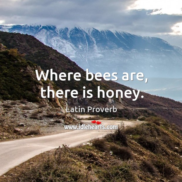 Where bees are, there is honey. Latin Proverbs Image