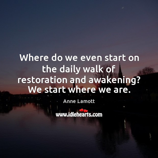 Where do we even start on the daily walk of restoration and Anne Lamott Picture Quote