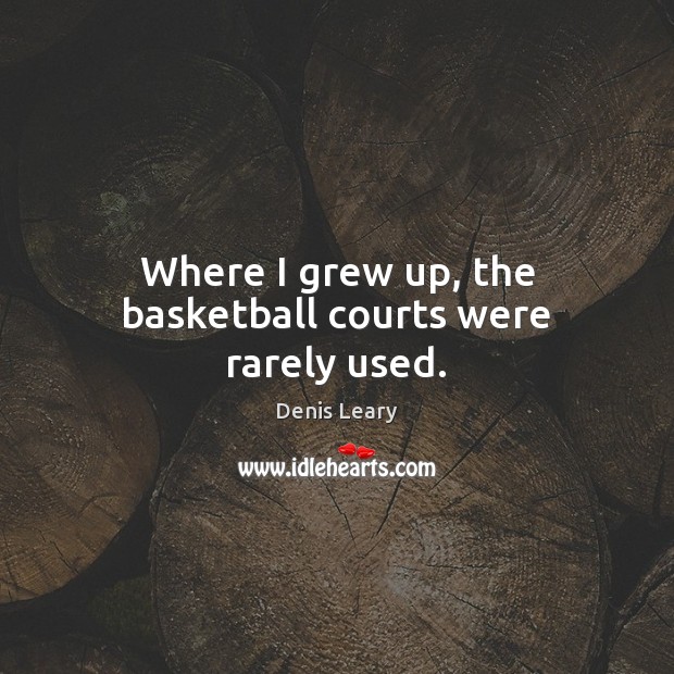 Where I grew up, the basketball courts were rarely used. Denis Leary Picture Quote