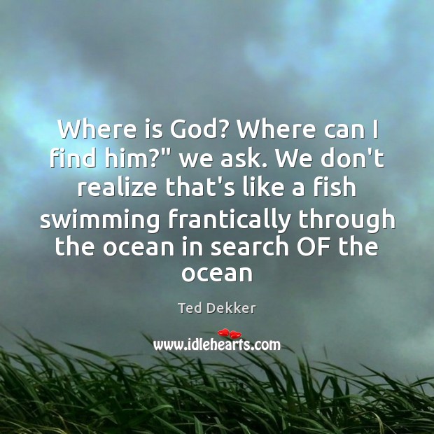 Where is God? Where can I find him?” we ask. We don’t Ted Dekker Picture Quote
