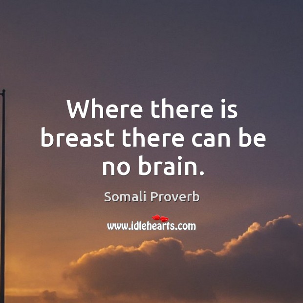 Where there is breast there can be no brain. Somali Proverbs Image