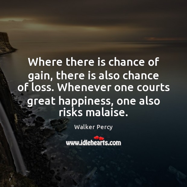 Where there is chance of gain, there is also chance of loss. Image