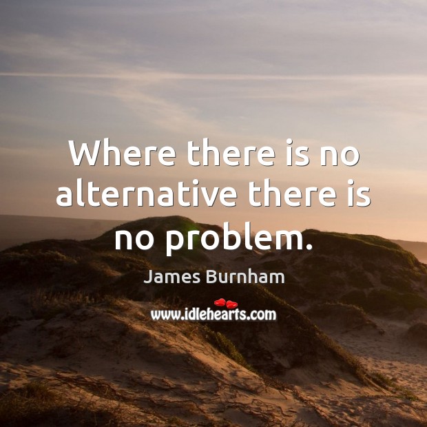 Where there is no alternative there is no problem. Image