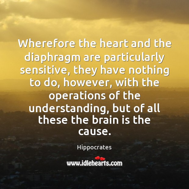Wherefore the heart and the diaphragm are particularly sensitive, they have nothing Hippocrates Picture Quote