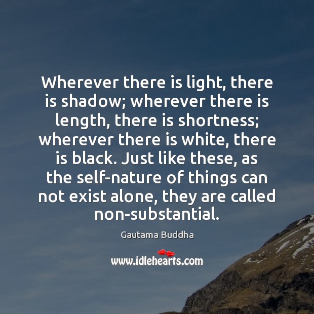 Wherever there is light, there is shadow; wherever there is length, there Image