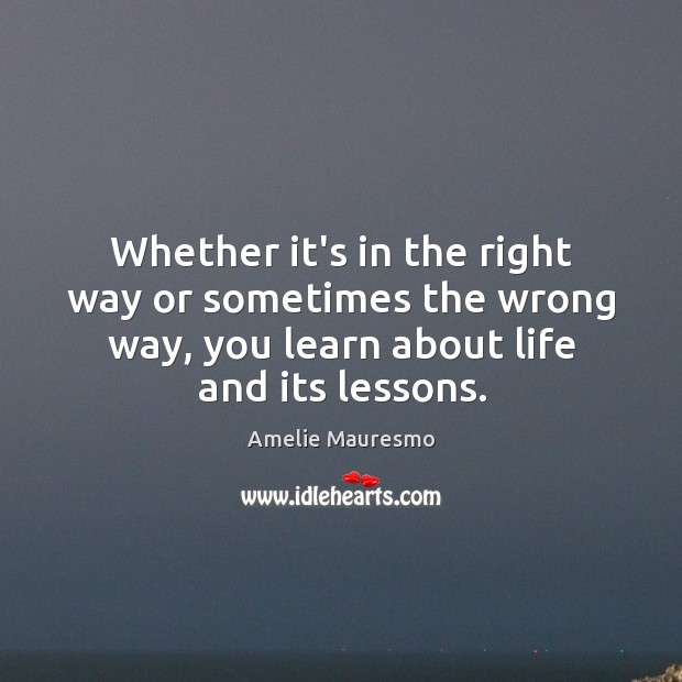 Whether it’s in the right way or sometimes the wrong way, you Amelie Mauresmo Picture Quote