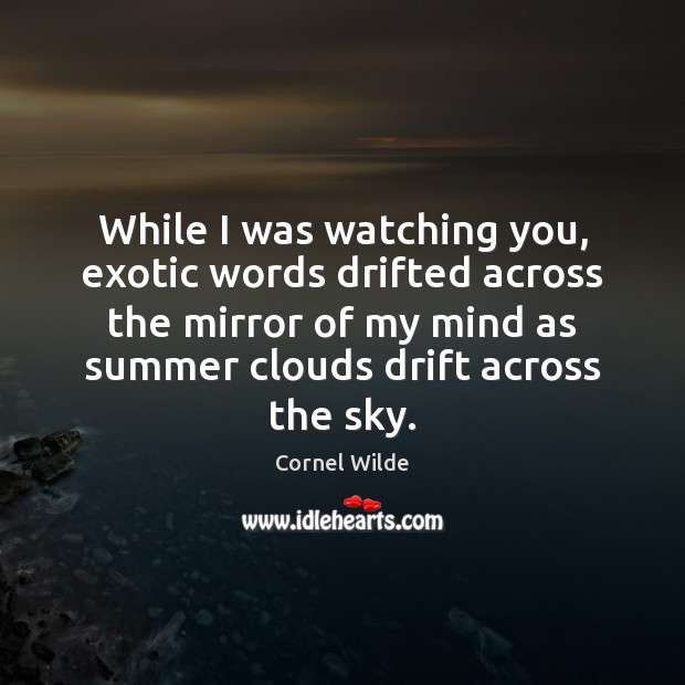 While I was watching you, exotic words drifted across the mirror of Image