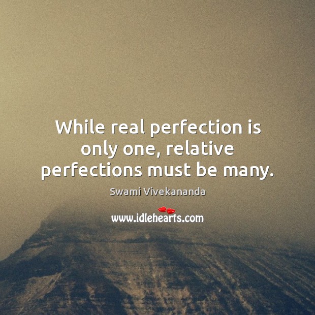While real perfection is only one, relative perfections must be many. Perfection Quotes Image