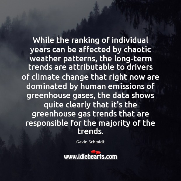 While the ranking of individual years can be affected by chaotic weather Climate Change Quotes Image