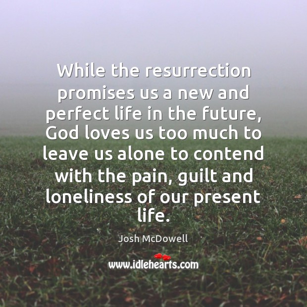 While the resurrection promises us a new and perfect life in the Josh McDowell Picture Quote