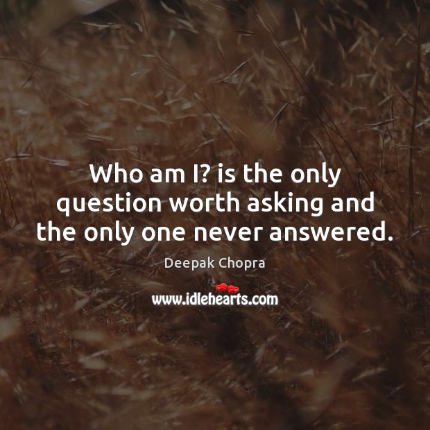 Who am I? is the only question worth asking and the only one never answered. Worth Quotes Image