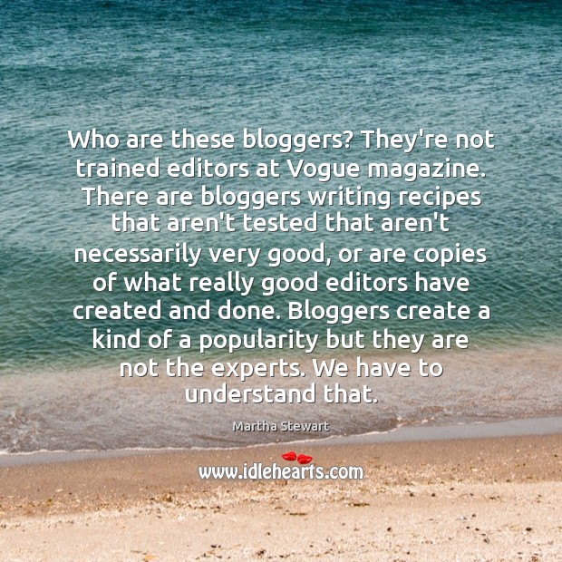 Who are these bloggers? They’re not trained editors at Vogue magazine. There Image