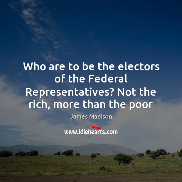 Who are to be the electors of the Federal Representatives? Not the Image